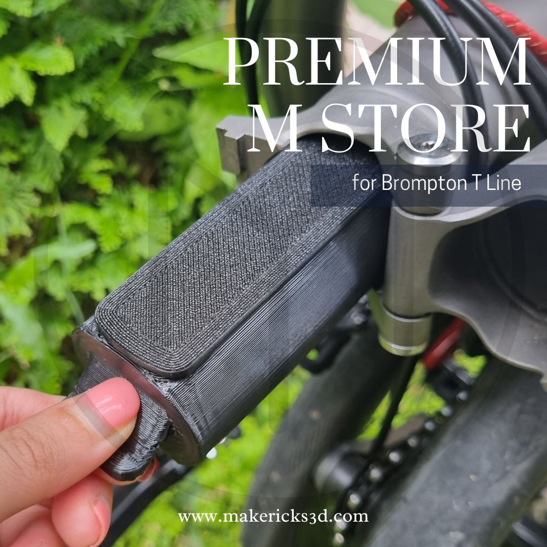 The M Store sliding into a Brompton T line frame with perfect fit